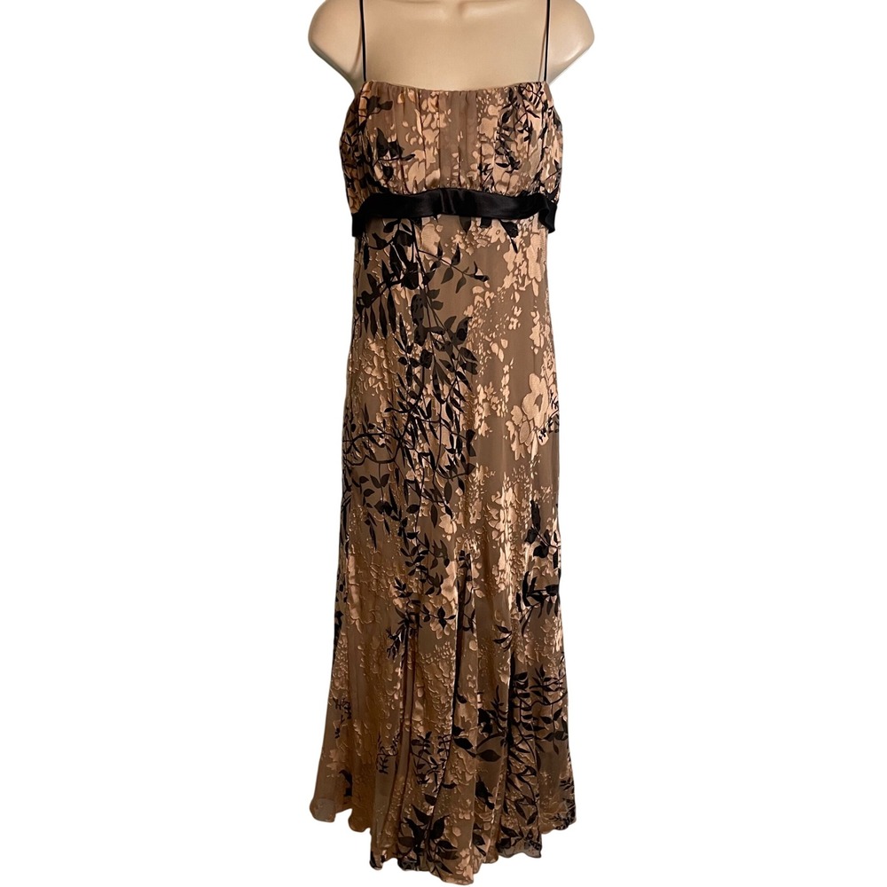 Y2K Floral Velvet Burnout Dress Vintage Size 14 Whimsigoth Homecoming HOCO FLAW